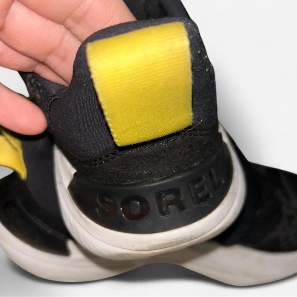 Sorel Black and Gray Sneakers with Yellow Detail
